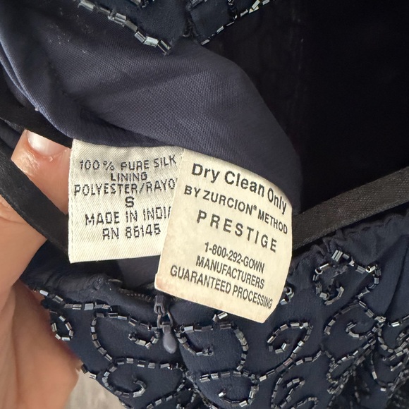 Vintage 90s navy beaded dress - Picture 7 of 8